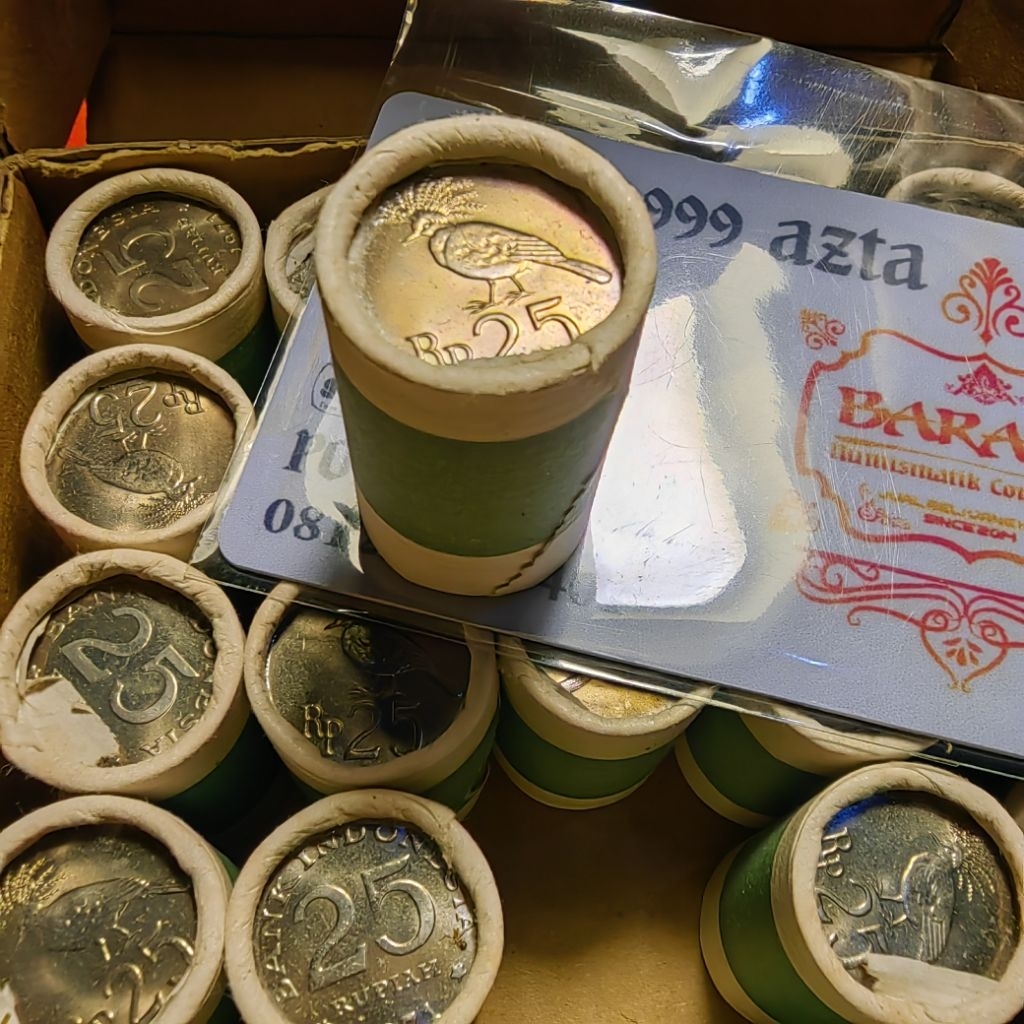 25 rupiah nikel 1971 ASLI roll isi 20 keping GRESS ory