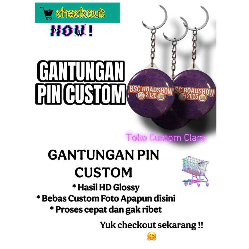 GANTUNGAN PIN CUSTOM 5.8 cm  , GANTUNGAN PIN CUSTOM , GANTUNGAN PIN , KEYCHAN , PROSES CEPAT