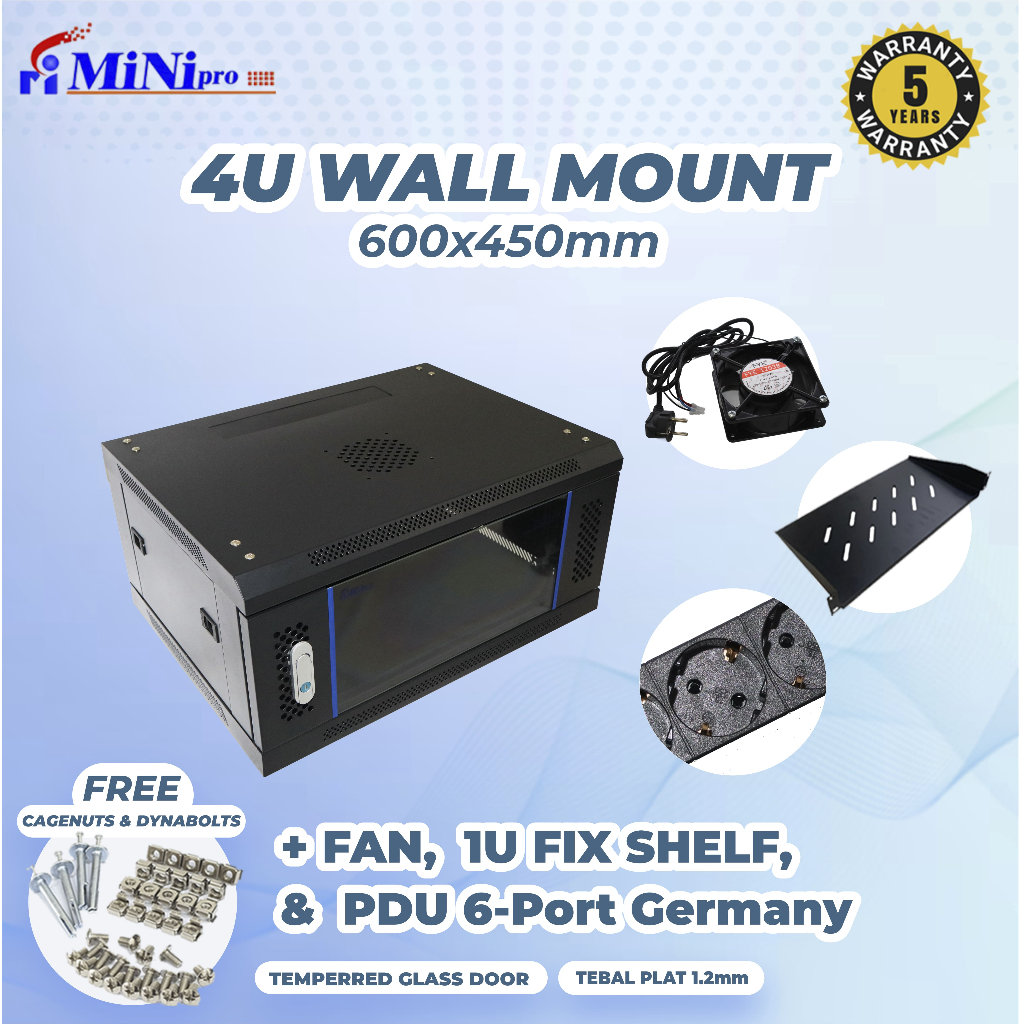 Minipro Rack Server 4U 600x450mm Wall Mount Rack