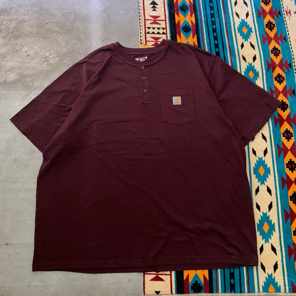 TSHIRT MAROON CARHARTT POCKET