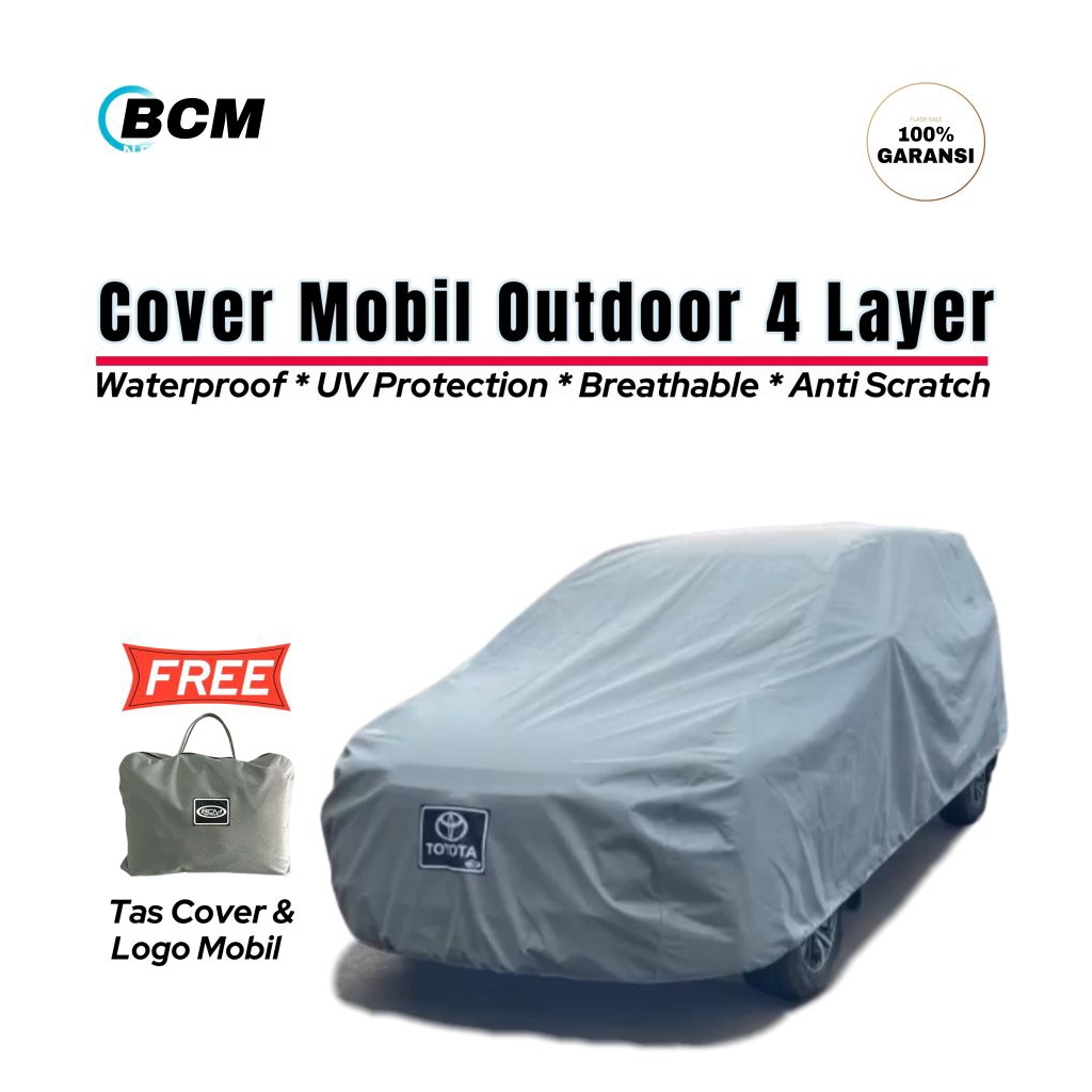BCM Sarung Cover Mobil Toyota Calya Rush Agya Outdoor Waterproof 4 Layer Tebal