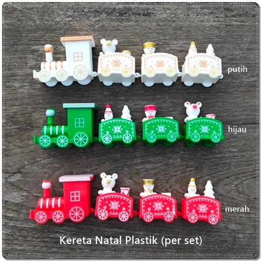 NATL-400 : Mainan Kereta Natal Plastik / Hiasan Lonceng Natal Plastik / Hiasan Pohon Natal / Dekoras