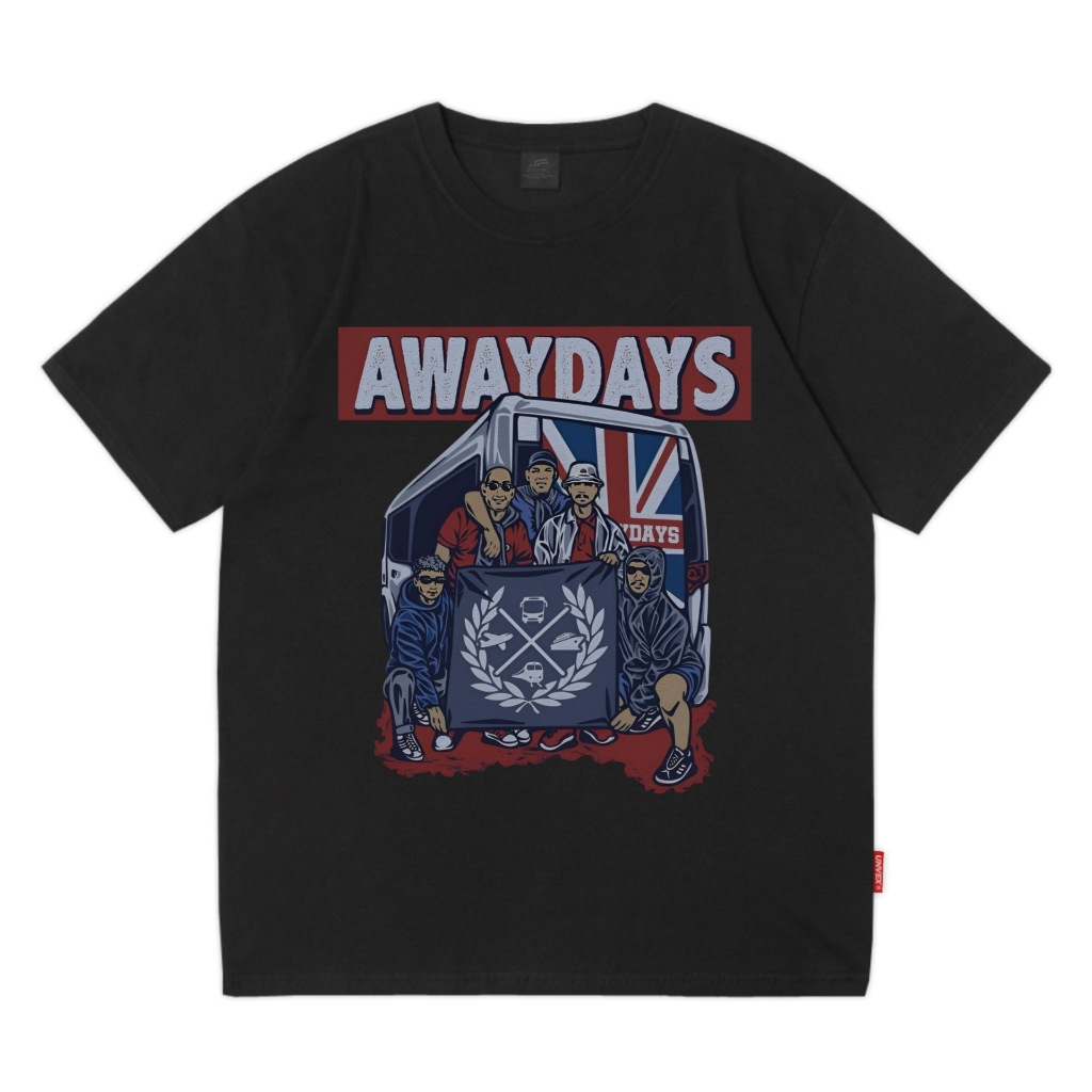 Kaos Football Awaydays Match Casual Hitam Simple