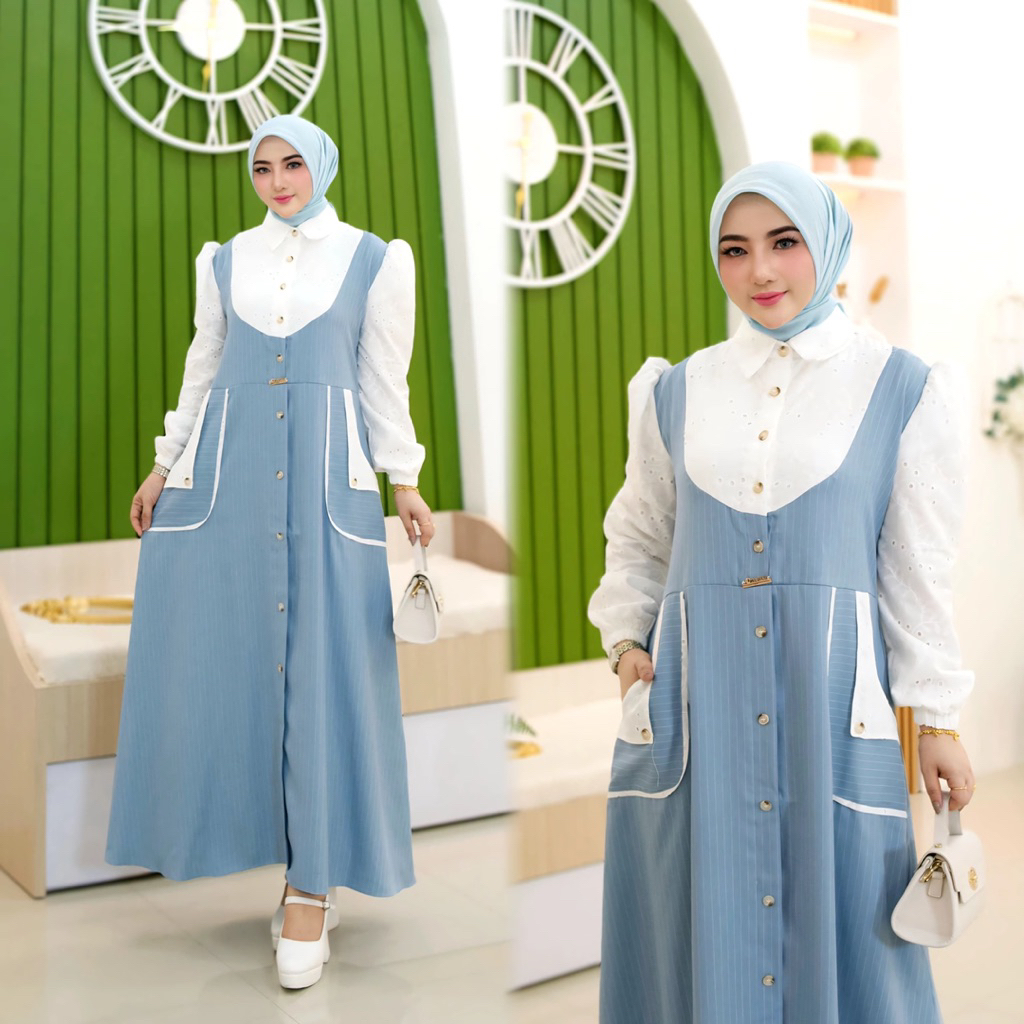 MIKEY DRESS - FAUZANA Midi Dress katbol -  Enzi dress // Jameela set hijab // Felicia set hijab moti