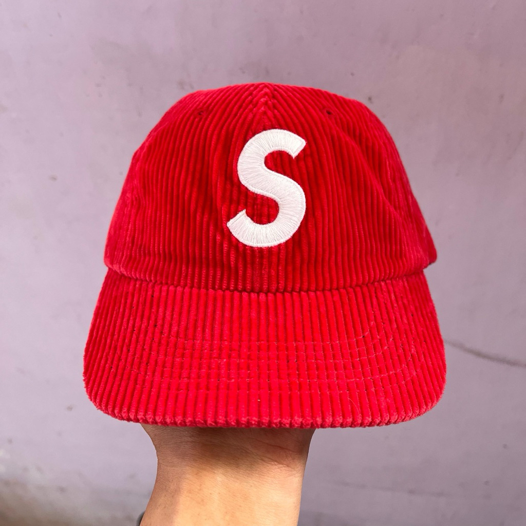 Supreme s logo corduroy cap