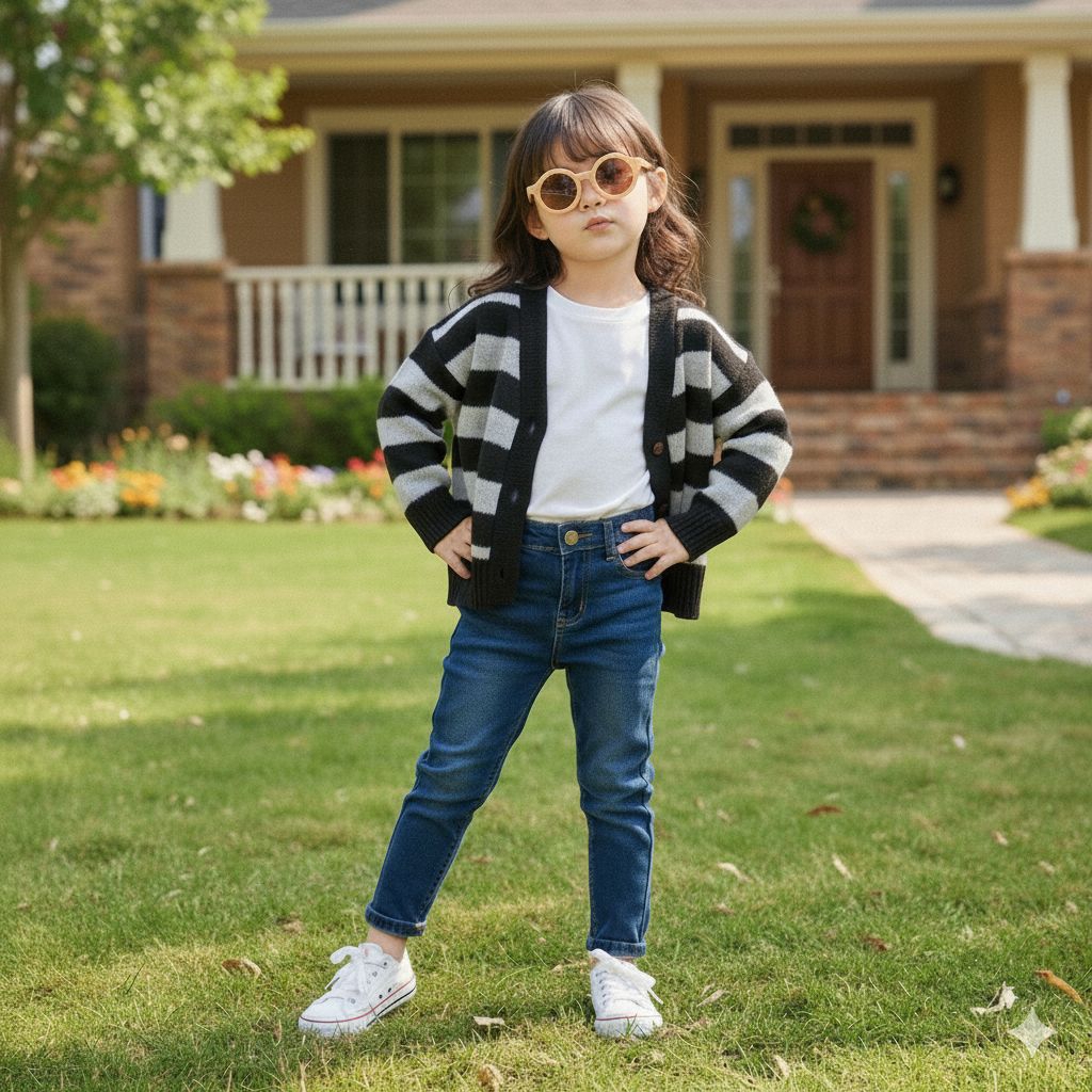 Cardigan Rajut Motif Salur Sweater Kancing 1-3thn Kardi anak Unisec