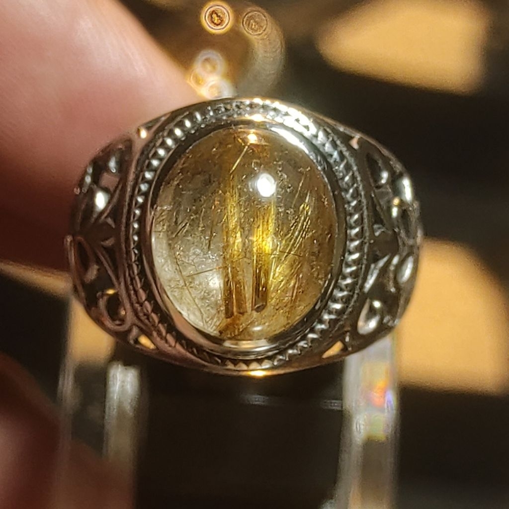 BATU KECUBUNG/KINYANG RAMBUT EMAS ring size 8