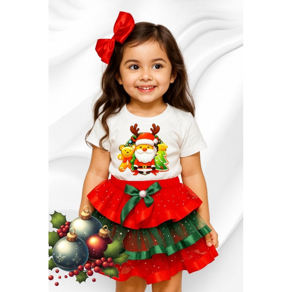 Stelan baju anak perempuan motif natal tersedia dr usia baby-12tahun