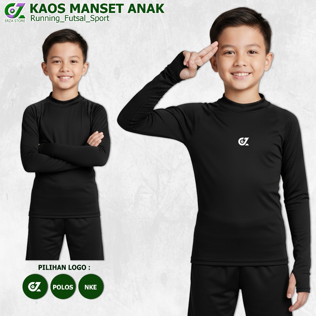 Kaos Manset Baselayer Olahraga Anak Laki Laki Lengan Panjang Sepak Bola Futsal