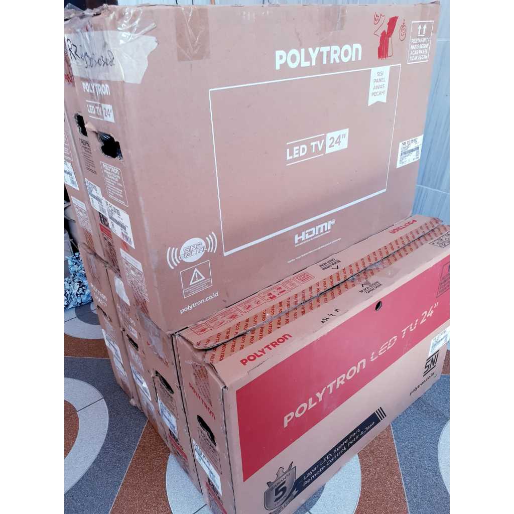 TV LED POLYTRON 24IN DIGITAL TV DVB-T2 TANPA STB SIAP PAKAI