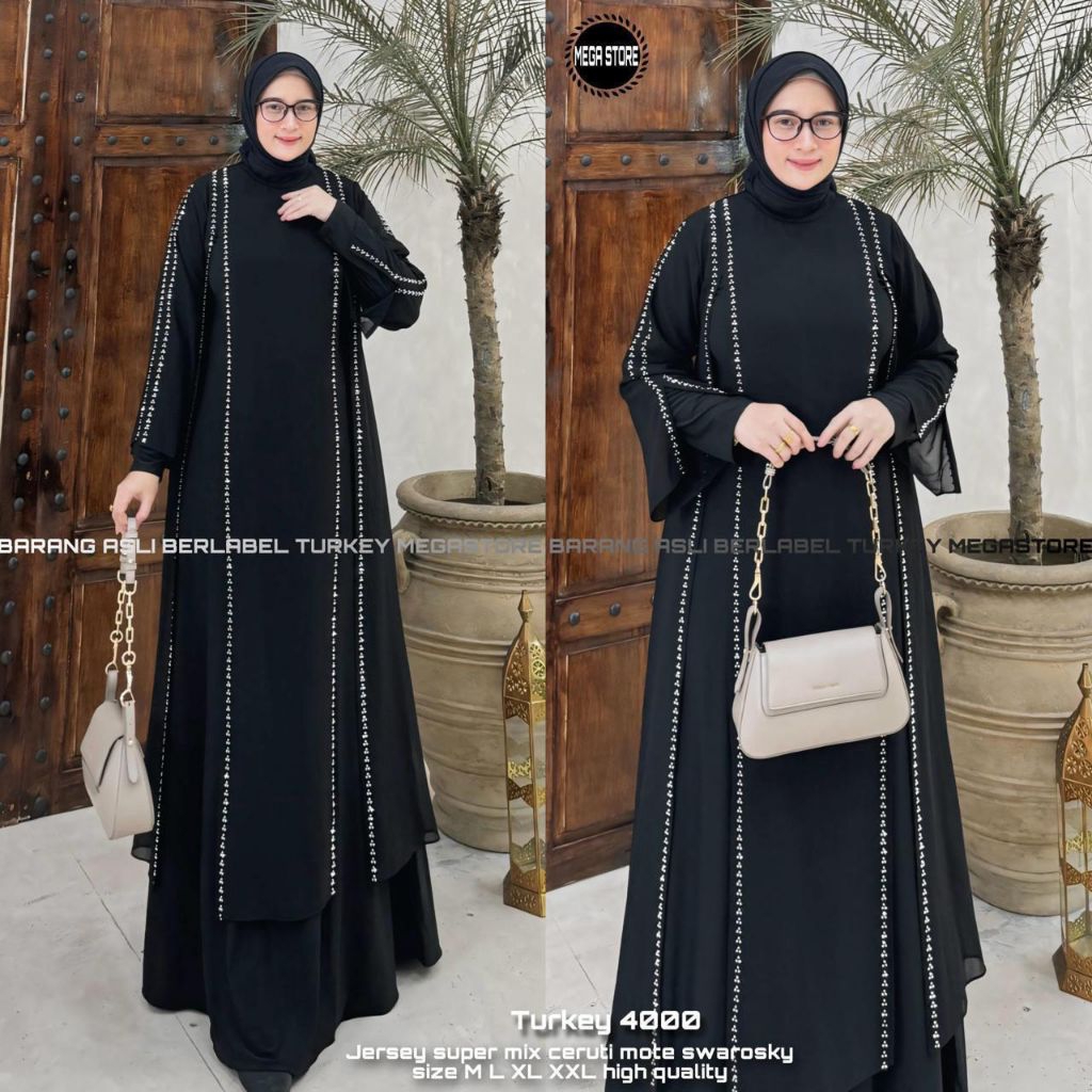 ABAYAORIGINALMEGASTORE/KODE 4000/ABAYAPUTIH ABAYA TURKEY ABAYA BORDIR ABAYA PUTIH ABAYA HITAM/ABAYA 