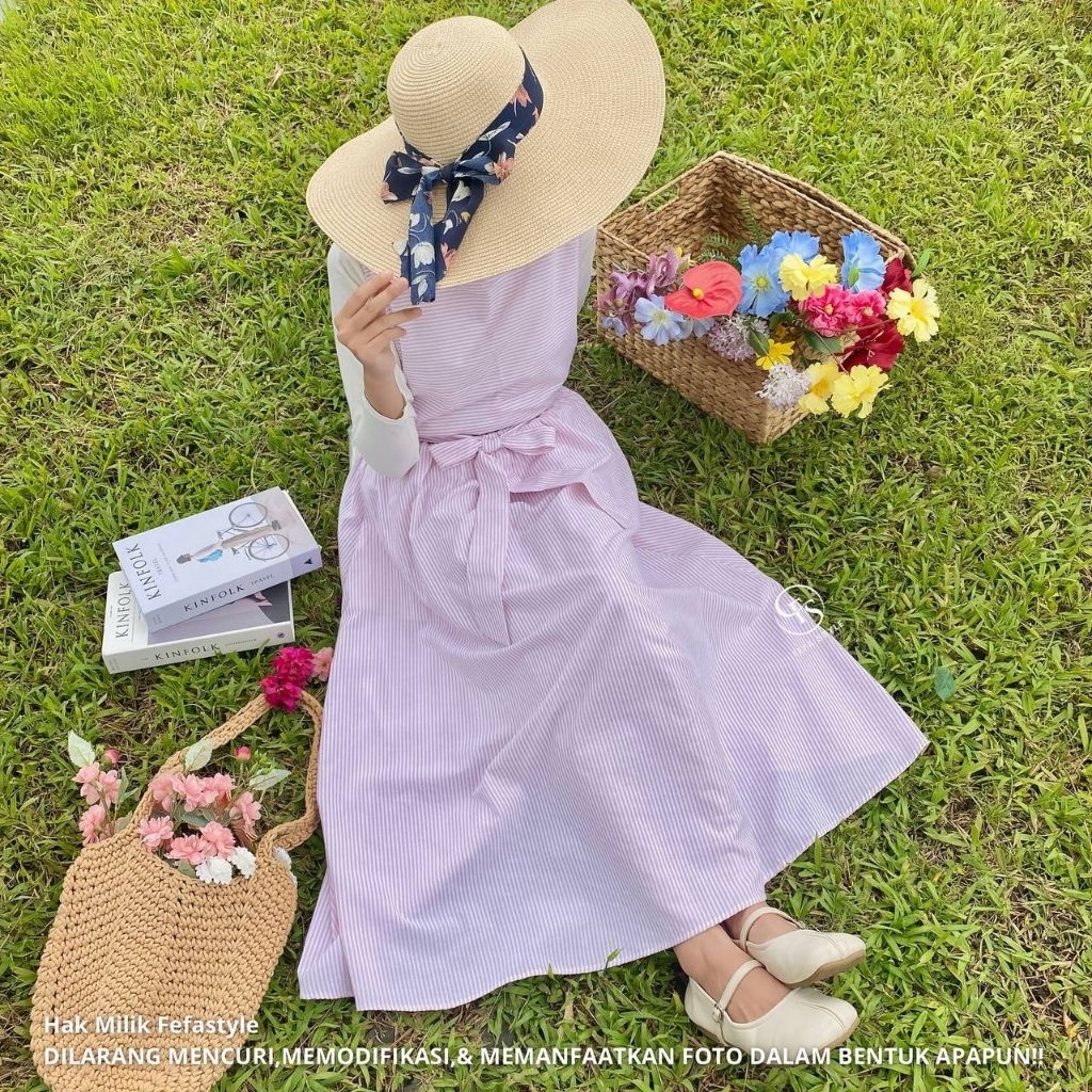 FEFA STYLE- ONE SET NAGITA SALUR - ONE SET salur lengan oblong rok mayung - atasan bawahan rok