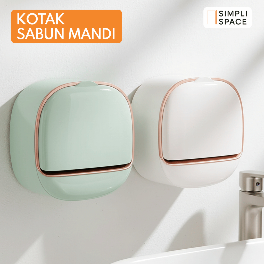 Tempat Sabun Batang Estetik Rak Sabun Mandi Tempel Dinding Kotak Wadah Sabun Batang