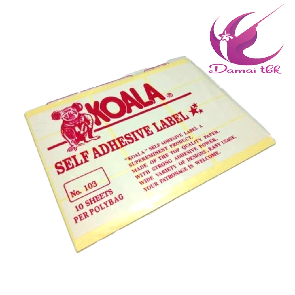 Label Koala No. 100-125 - Stiker Label Koala