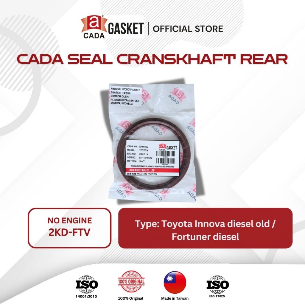 Cada Seal Crankshaft Rear Flywheel Toyota Innova Fortuner Diesel 2KD-FTV