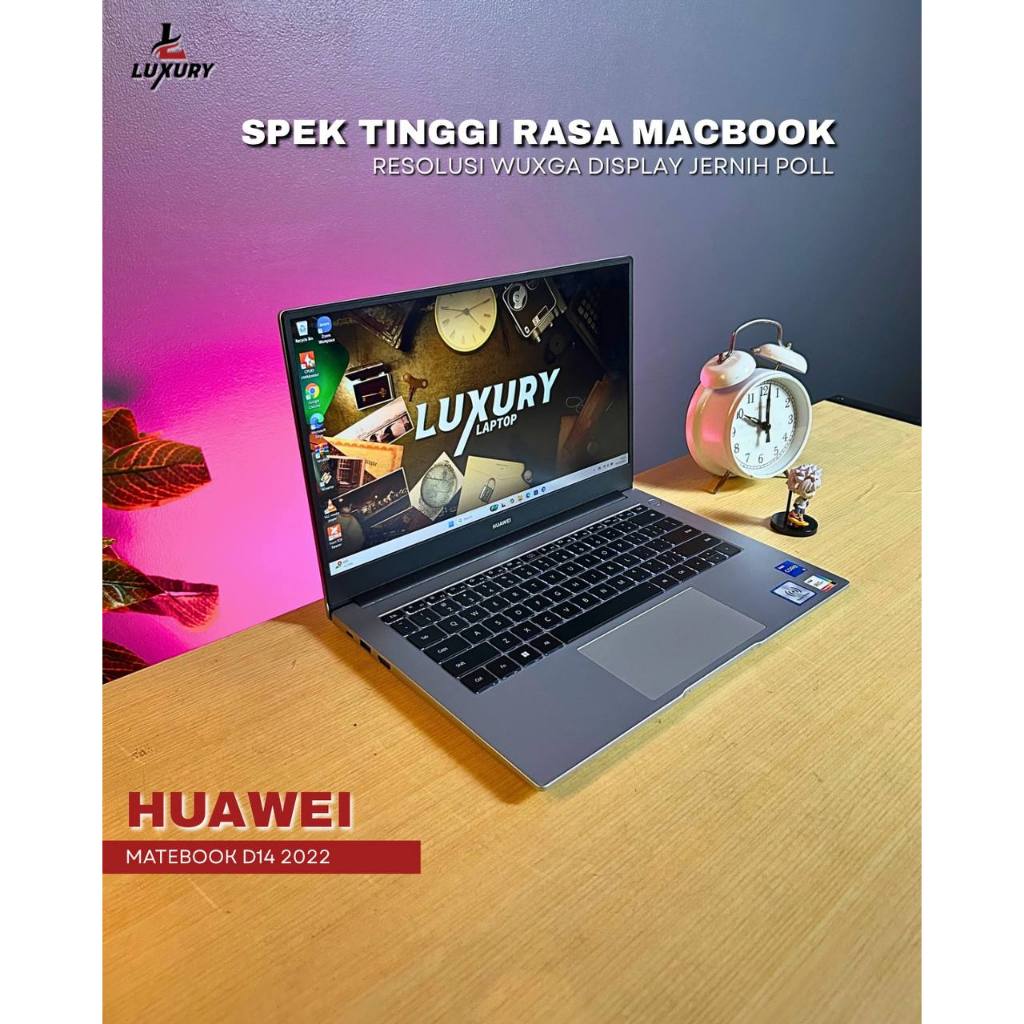 LAPTOP HUAWEI MATEBOOK D14 2022 SLIM CORE I5 GEN 11 RAM DDR4 3733MHZ SSD BACKLIGHT SECOND