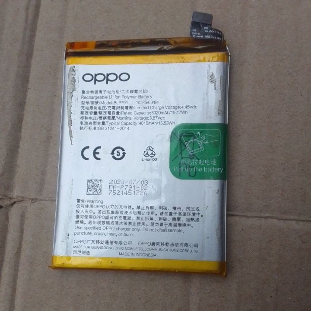 batre blp791 hp oppo reno 4 4g /f17 seken