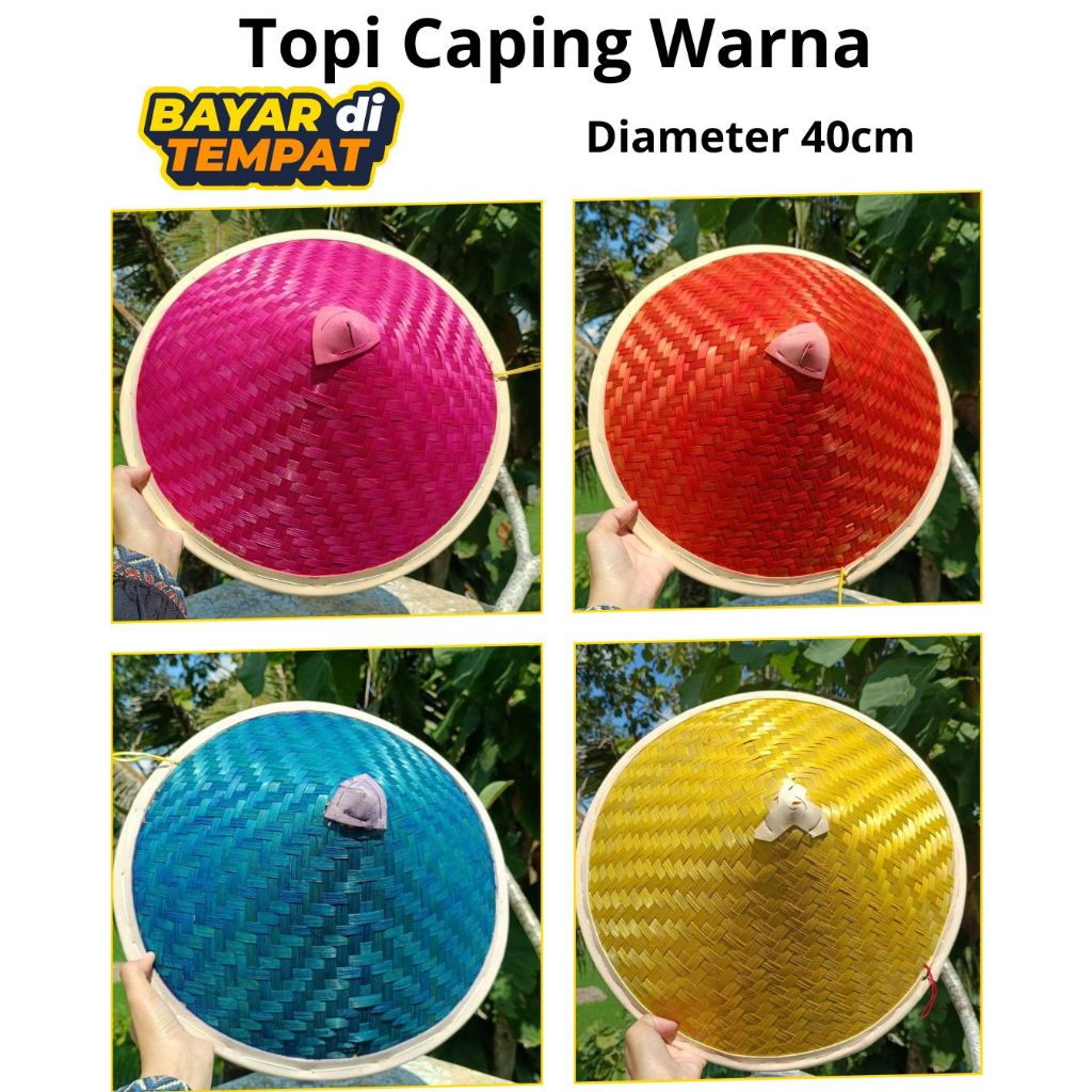 Topi Caping Bambu Premium Warna-Warni Awet / topi caping bambu ospek bambu