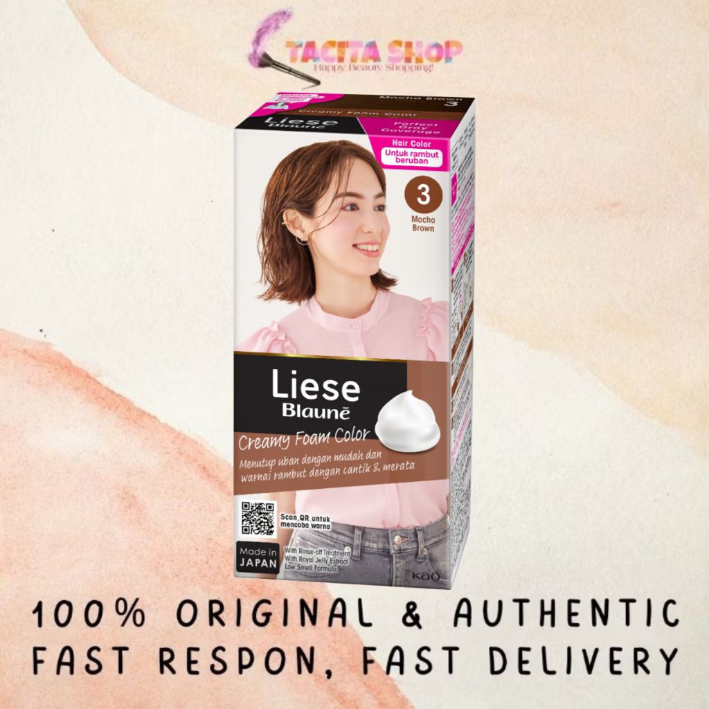 Liese Blaune Creamy Foam Color / Liese Blaune Mocha Brown / Cat Rambut Uban / Semir Rambut Uban / Ca