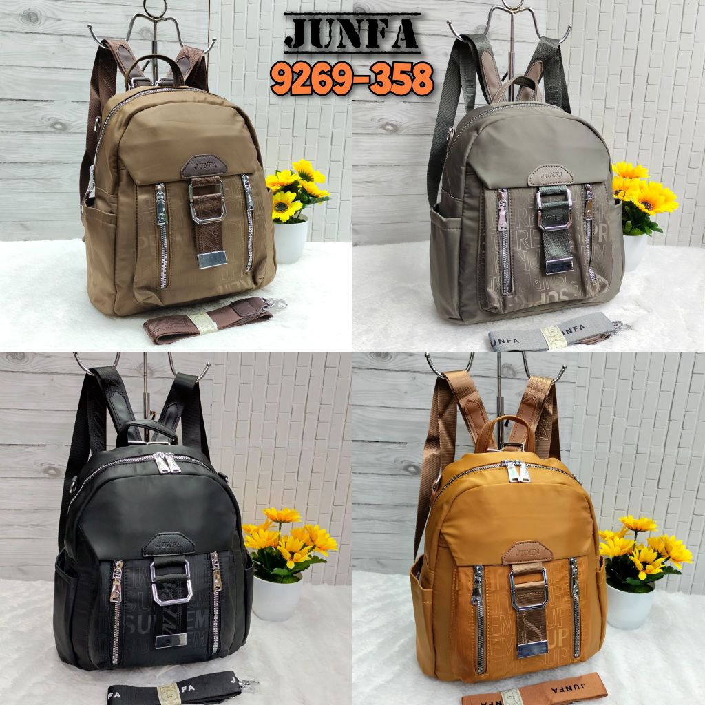 Tas ransel wanita Junfa parasut motif supreme 9269-358 kualitas original