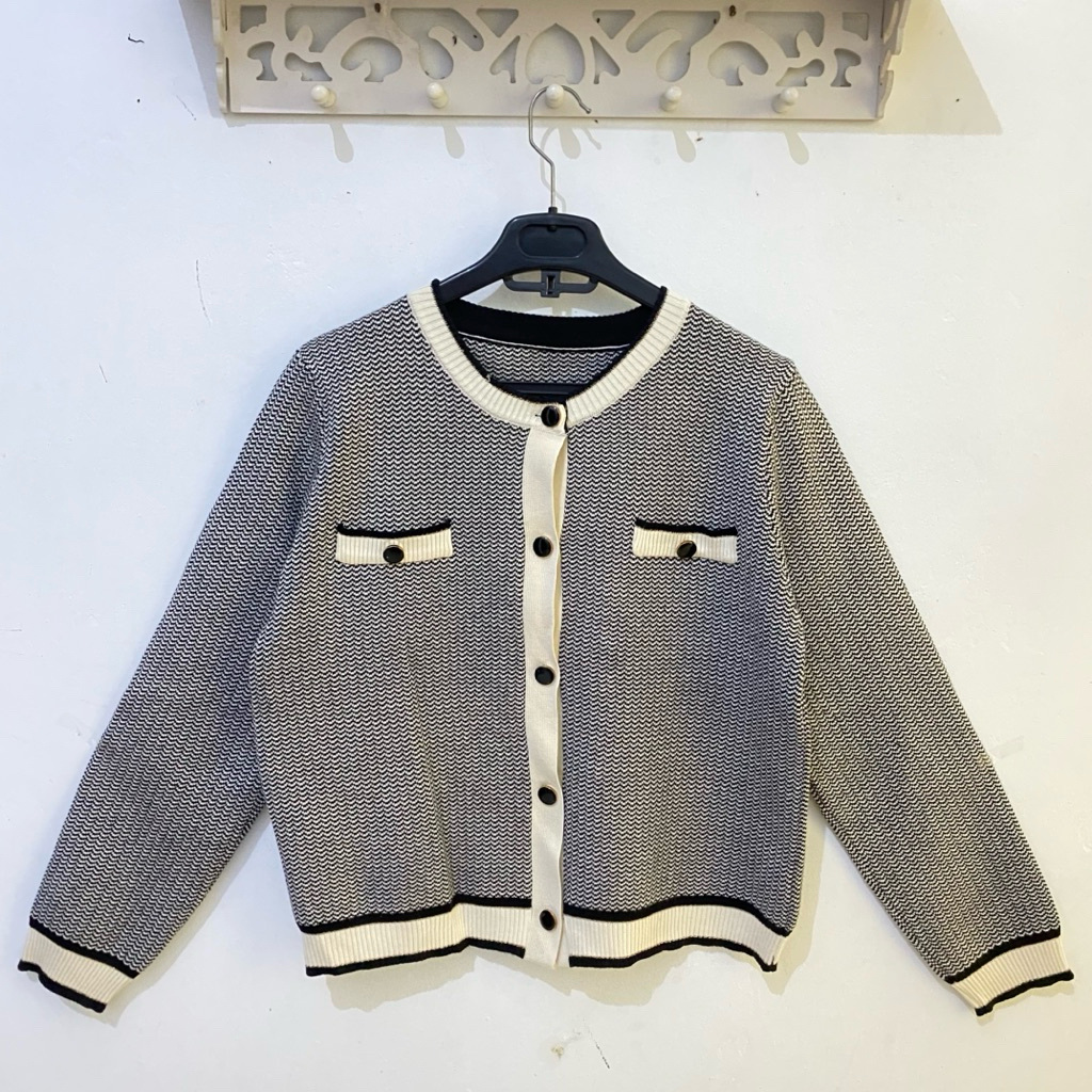 Premium Cardigan Rajut tweed style
