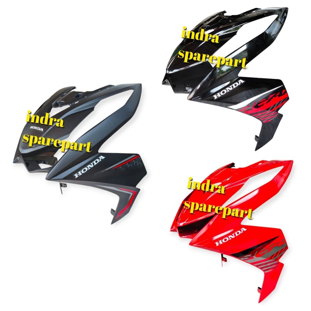 Tameng Panel Body Depan Beat Deluxe Tahun 2020 2021 2022 Hitam Doff Merah Bersetriping
