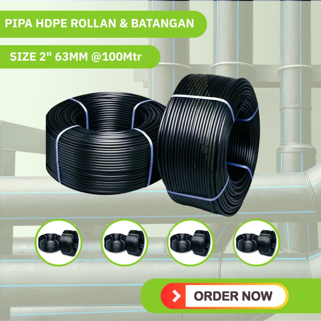 Selang Air Pipa HDPE 2 Inch PN10 @100Meter | Pipa HDPE Murah