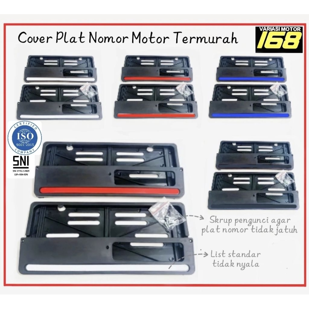 Dudukan Tatakan Rumah Cover Plat Nomor Motor Honda Merah Putih Termurah All Motor Universal beat sco