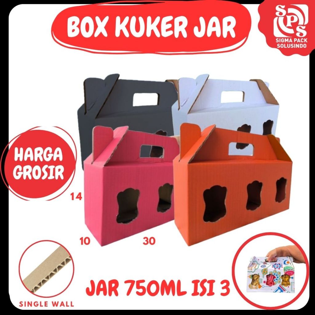 Box Kue_Kering 30x10x14 Jinjing (KUKER TOPLES JAR 750 ml ISI 3) Box Jinjing Kue Kering Tabung Kardus