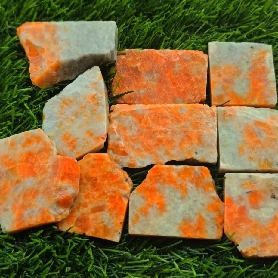 Bongkahan Batu Akik Orange Calcite Salmon Unik Super Langka