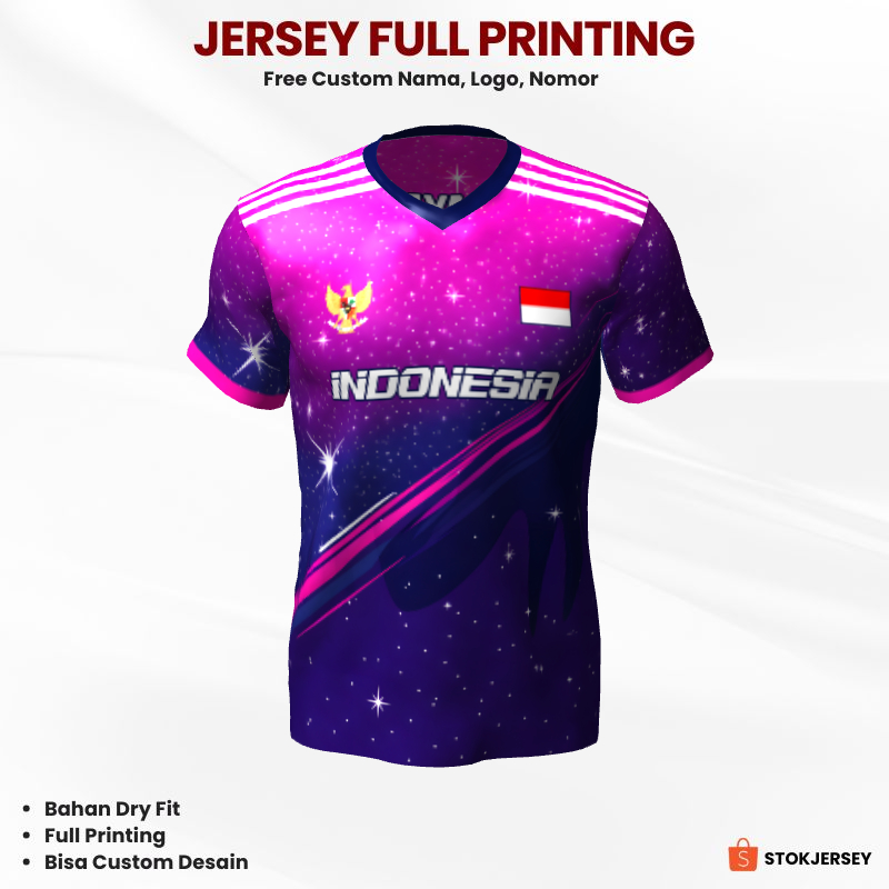 Kaos Jersey Futsal Pink Ungu Motif Abstrak 559 - Jersey Olahraga Full Printing