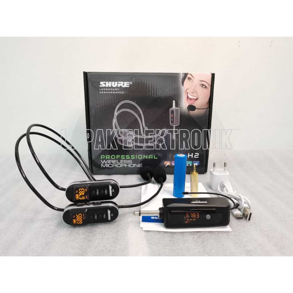 Mic Wireless SH H2 2 Mic Headset - Headset | LAPAK ELEKTRONIK
