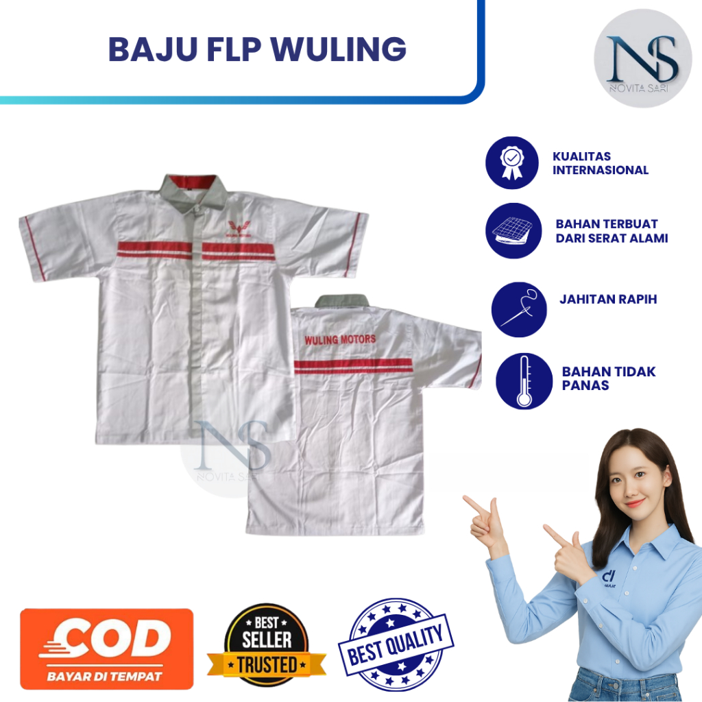 Seragam Wuling | Baju Mekanik Wuling | Baju Abu Wuling | Kemeja Abu Wuling | Baju Mekanik Wuling