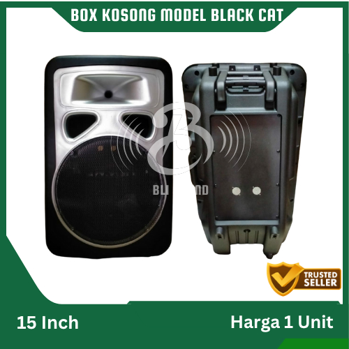 PROMO MURAH BOX KOSONG SPEAKER 15 INCH FIBER PLASTIK BLACK CAT