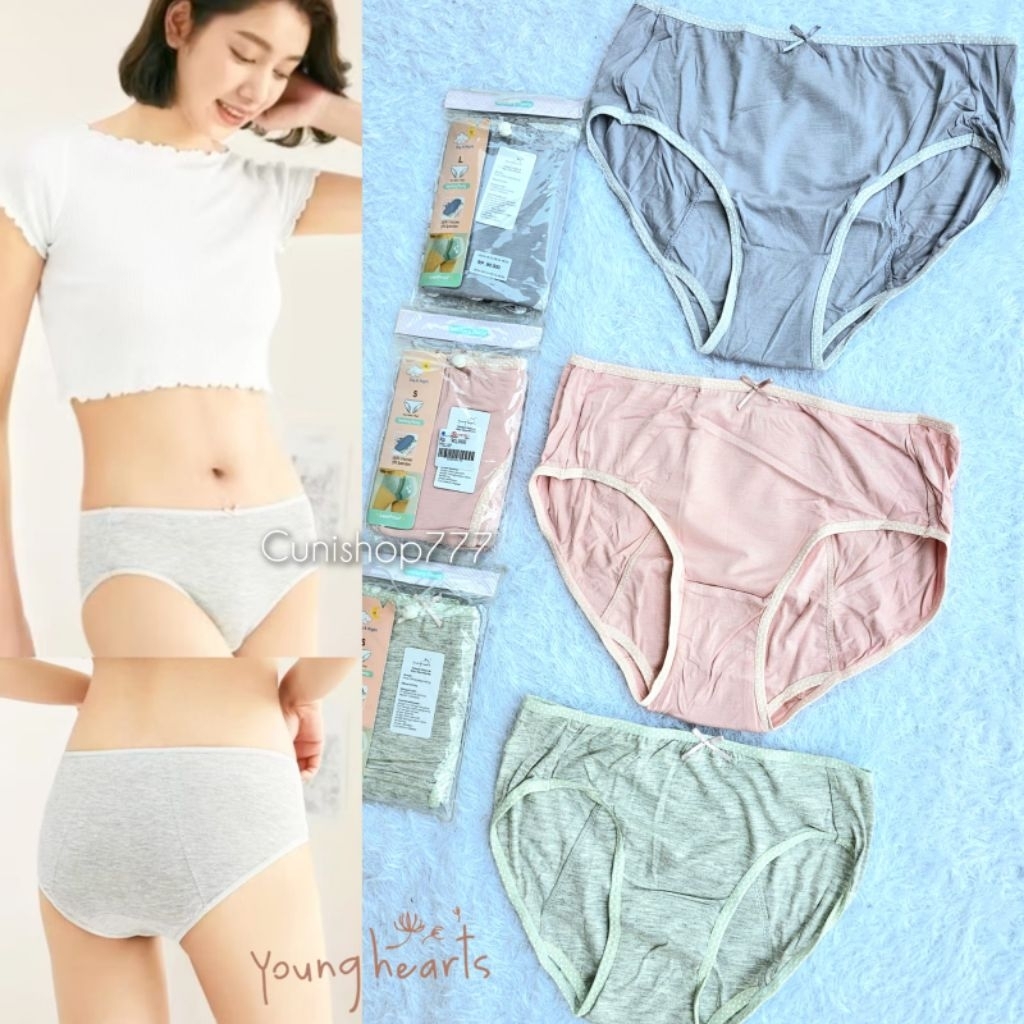 PANTY YOUNG HEARTS MIDI SANITARY VISCOSE S L CELANA DALAM MENSTRUASI CD DATANG BULAN HEART Y16-00070