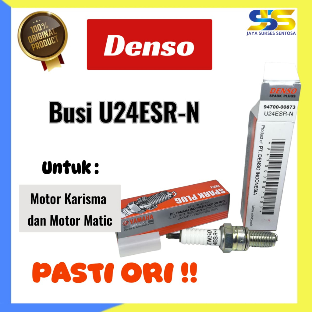 Busi Denso Yamaha U24ESR-N Motor Karisma & Matic | Busi Motor Original Denso Pasti Ori