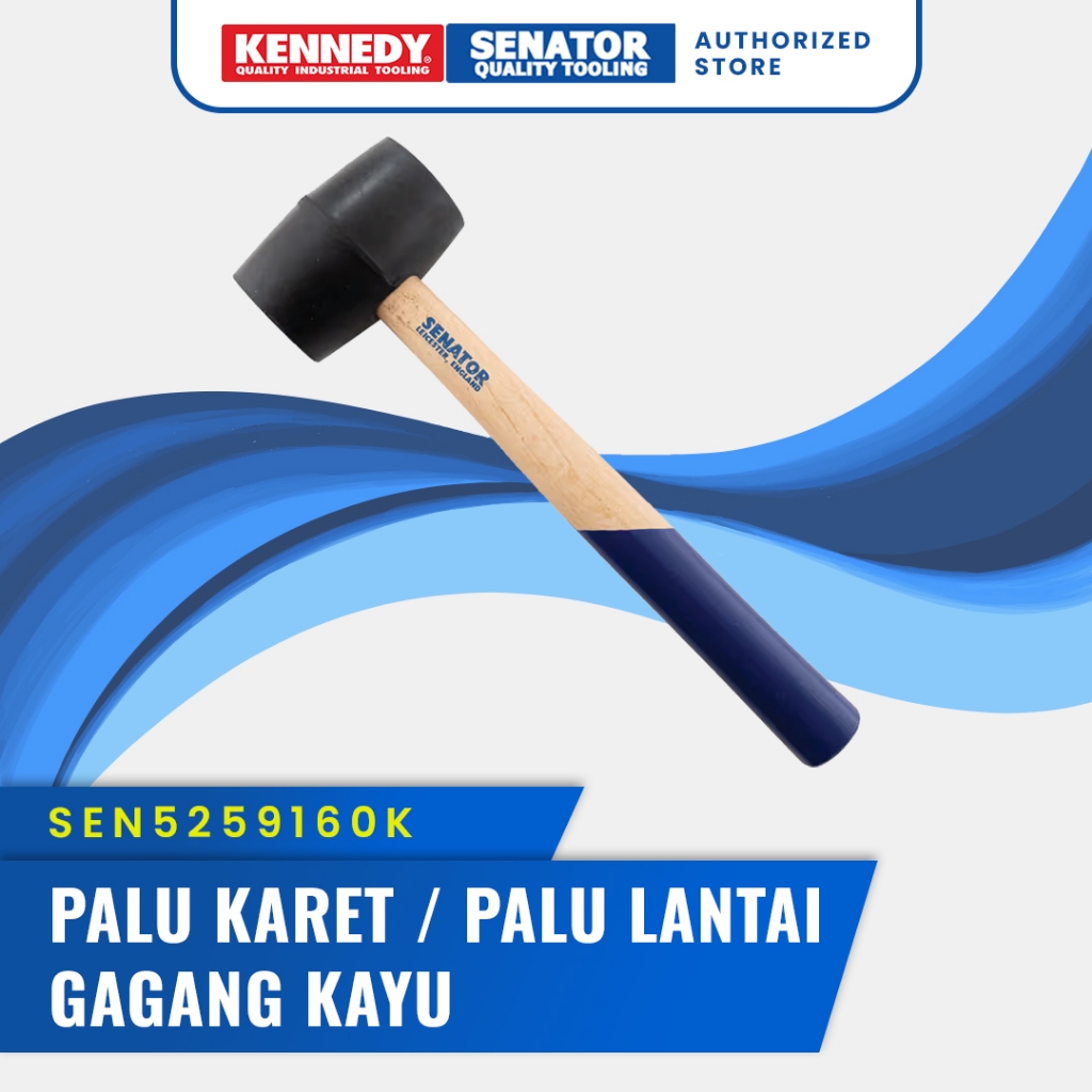 Senator Palu Karet / Palu Lantai / Palu Lantai Gagang Kayu Hickory 500gr, Lembut dan Kokoh