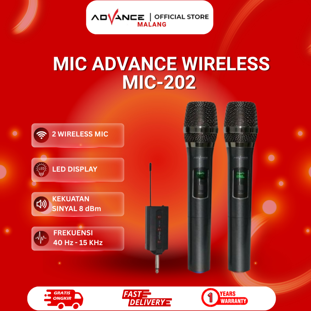 Microphone Advance MIC 202 / MIC-202  Wireless Double
