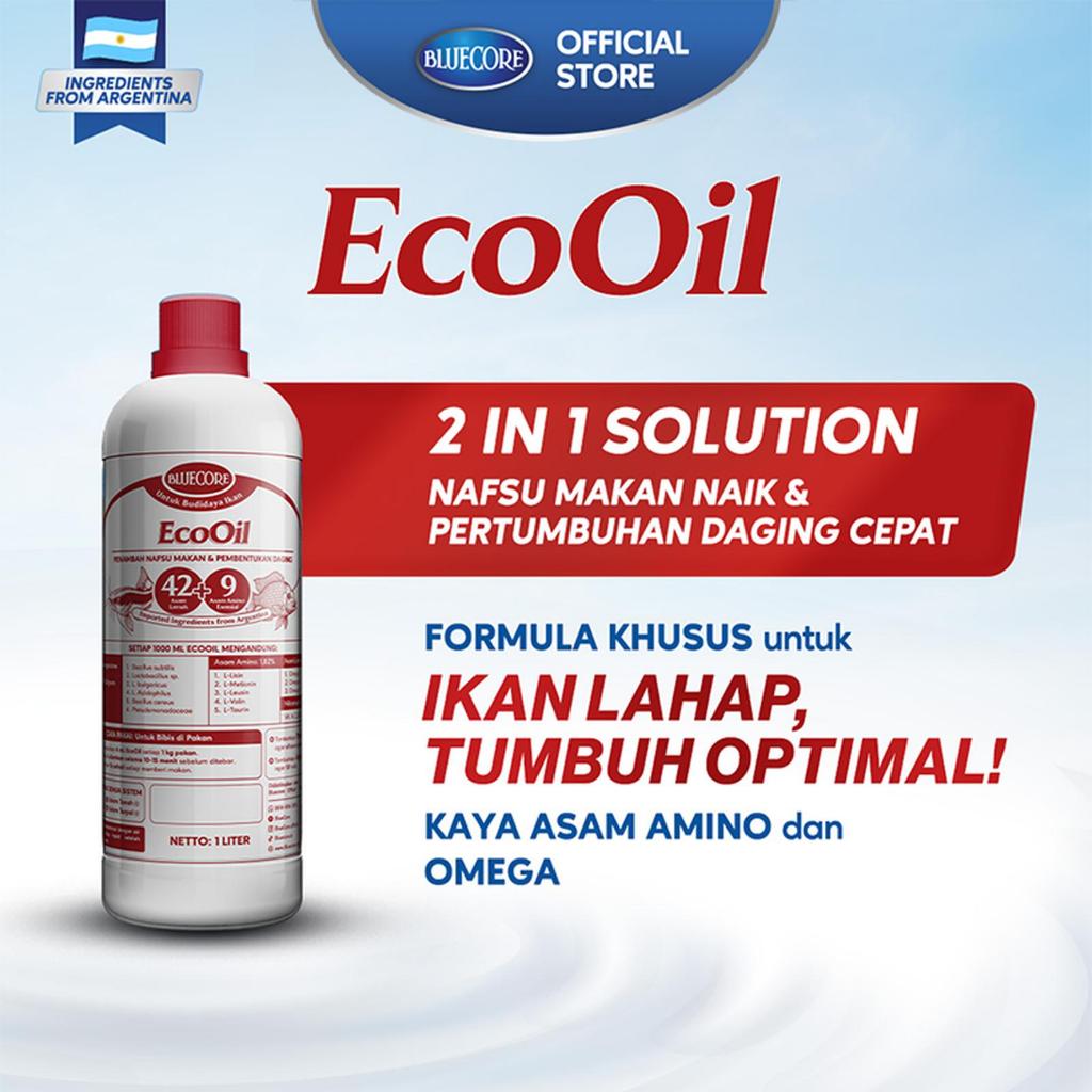 Bluecore Eco Oil – Vitamin & Suplemen Pakan Ikan Lele Nila Gurame Agar Cepat Besar