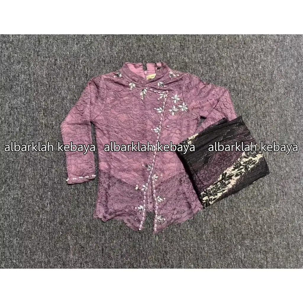 top shop id Kebaya Anak Brukat full Payet 2025 4-12 Thn warna rose gold