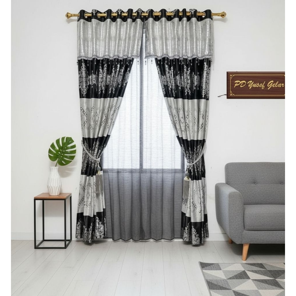 Gorden blackaout impor/ gorden poni gabung/hordengpintuponi mewah/gordenponijendela