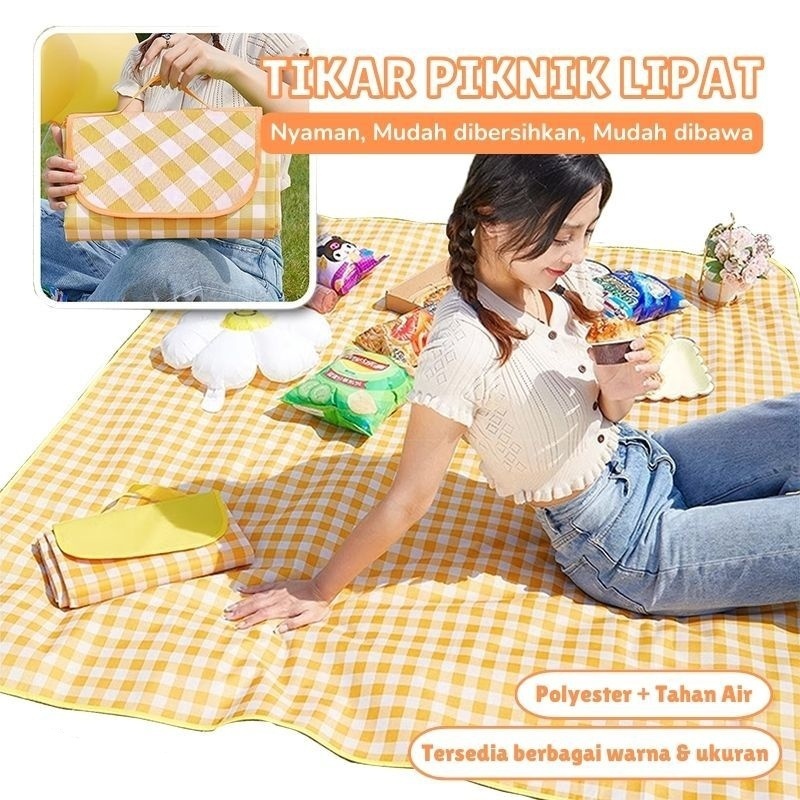 Tikar Piknik Tebal Waterproof Anti Air Lipat