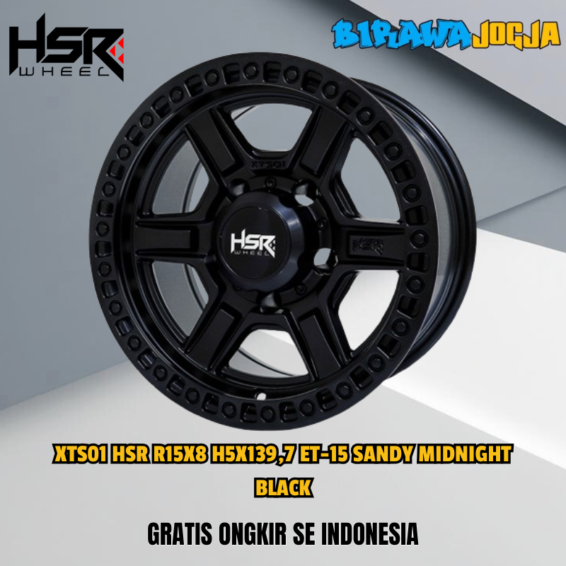 PELEK MOBIL RING 15 LUBANG 5X139 HITAM COCOK UNTUK KATANA, JEEP CJ, GRAND ESCUDO, VELG HSR XTS01 R15