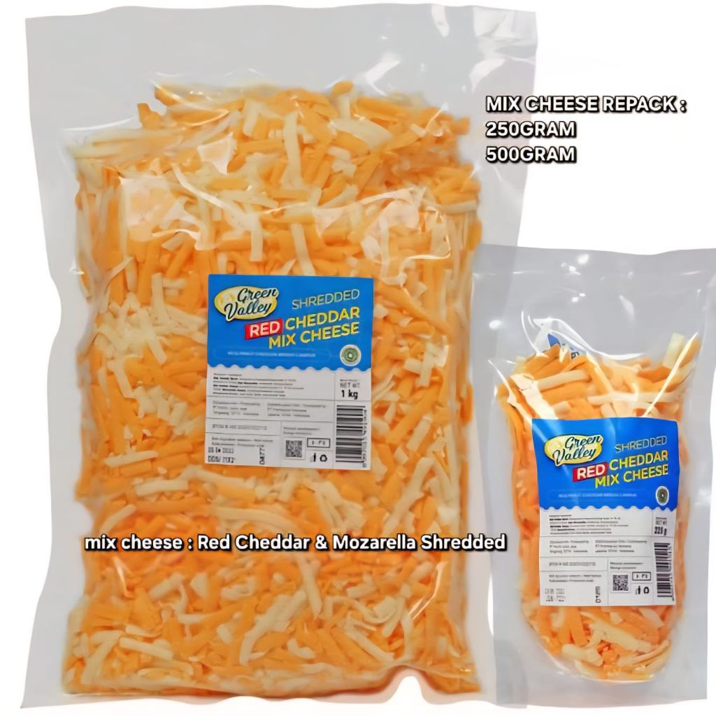 GREENVALLEY MIX CHEDDAR CHEESE (MOZARELA MIX RED CHEDDAR)