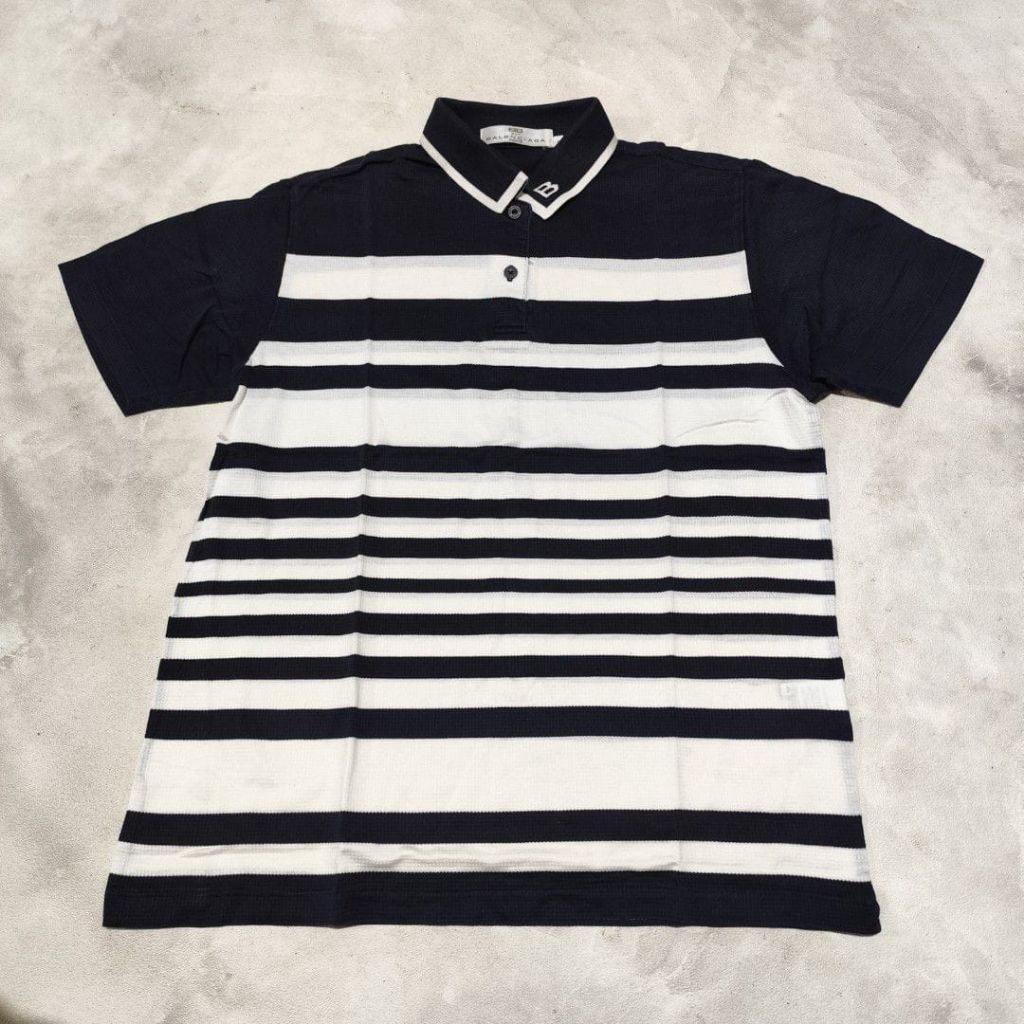 Baju kaos kerah polo pria balenciaga liris