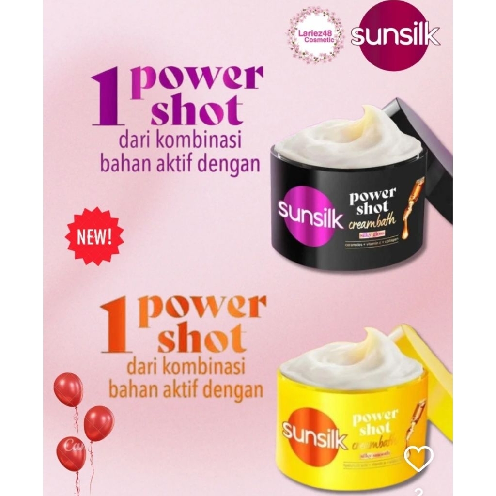 Sunsilk 1 Power Shot Hair Crembath Krim Perawatan Rambut Silky Gloss Smooth 180g