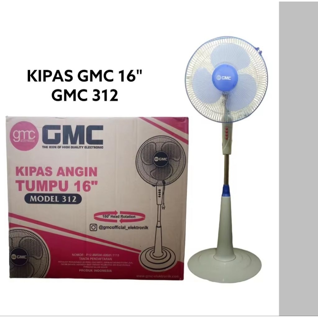 STANDFAN KIPAS ANGIN BERDIRI GMC 312 kipas angin berdiri murah