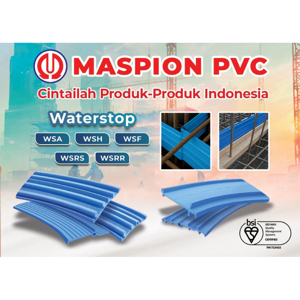 Waterstop PVC Maspion WSF200 WSF 200 lebar 20cm panjang 25meter