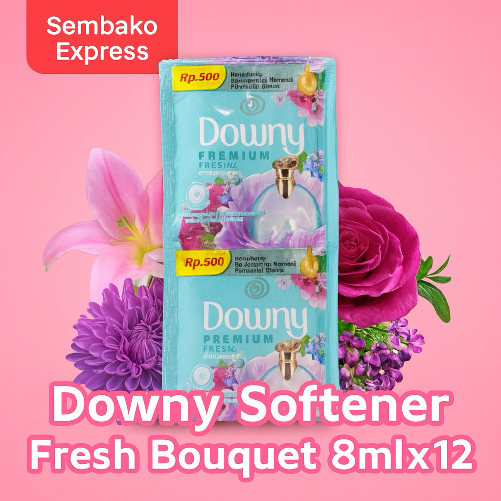 Downy Softener Fresh Bouquet Sachet 8ml x 12 | Pelembut & Pewangi Pakaian Premium