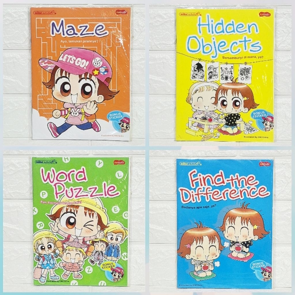 Buku Aktivitas Anak Miiko Activity : Word Puzzle, Find the Difference, Hidden Objects, Maze
